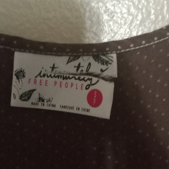 Intimately Free People mini dress Brown/Black Slip Dress - Voile Trapeze - Picture 5 of 16